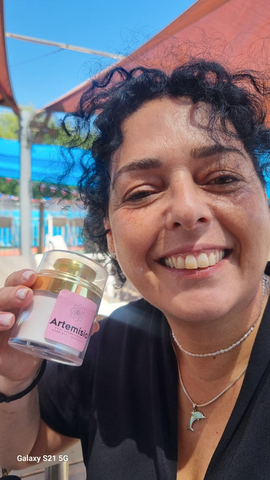 Photo of Yehudit with face cream