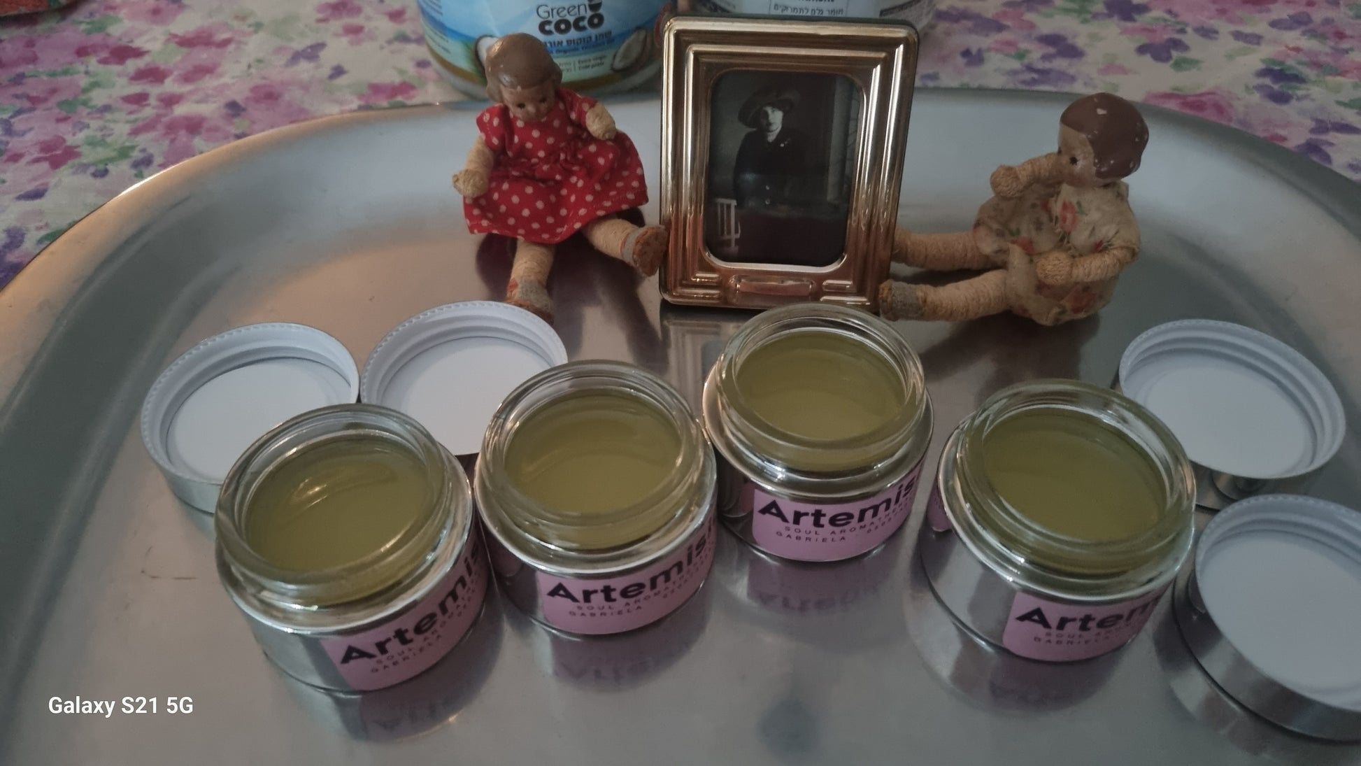 Vanilla Face Cream with vintage dolls and Omama picture